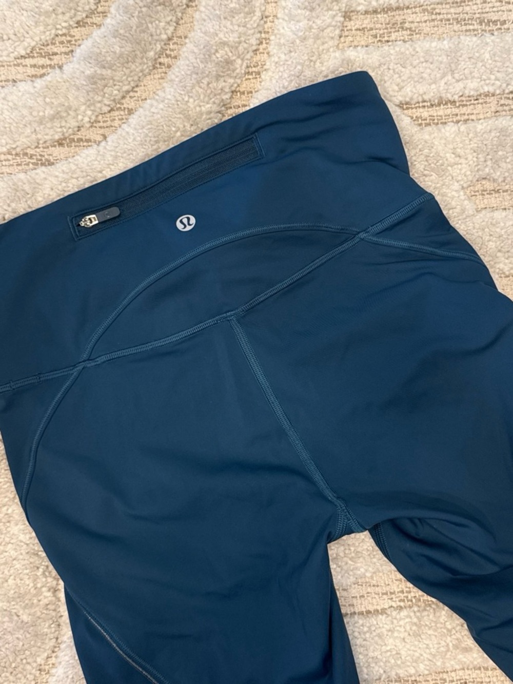 lululemon athletica Navy Performance Leggings with Back Zipper Pocket